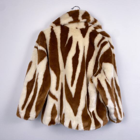 JAKKE Rita Faux Fur Coat in Chestnut Tiger Print 4 - Picture 8 of 9